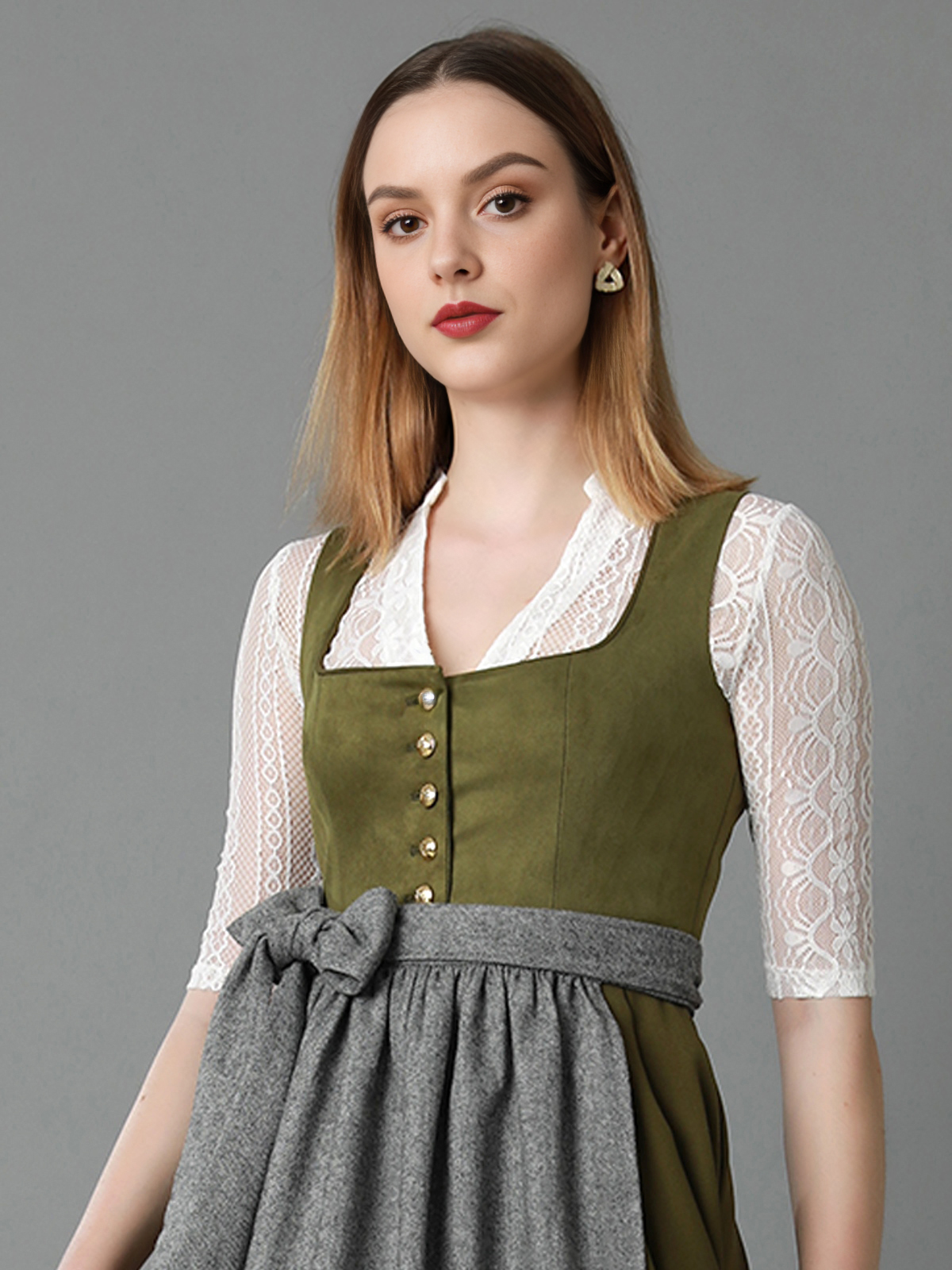 Dirndl in Schwarz-Beige Kombination