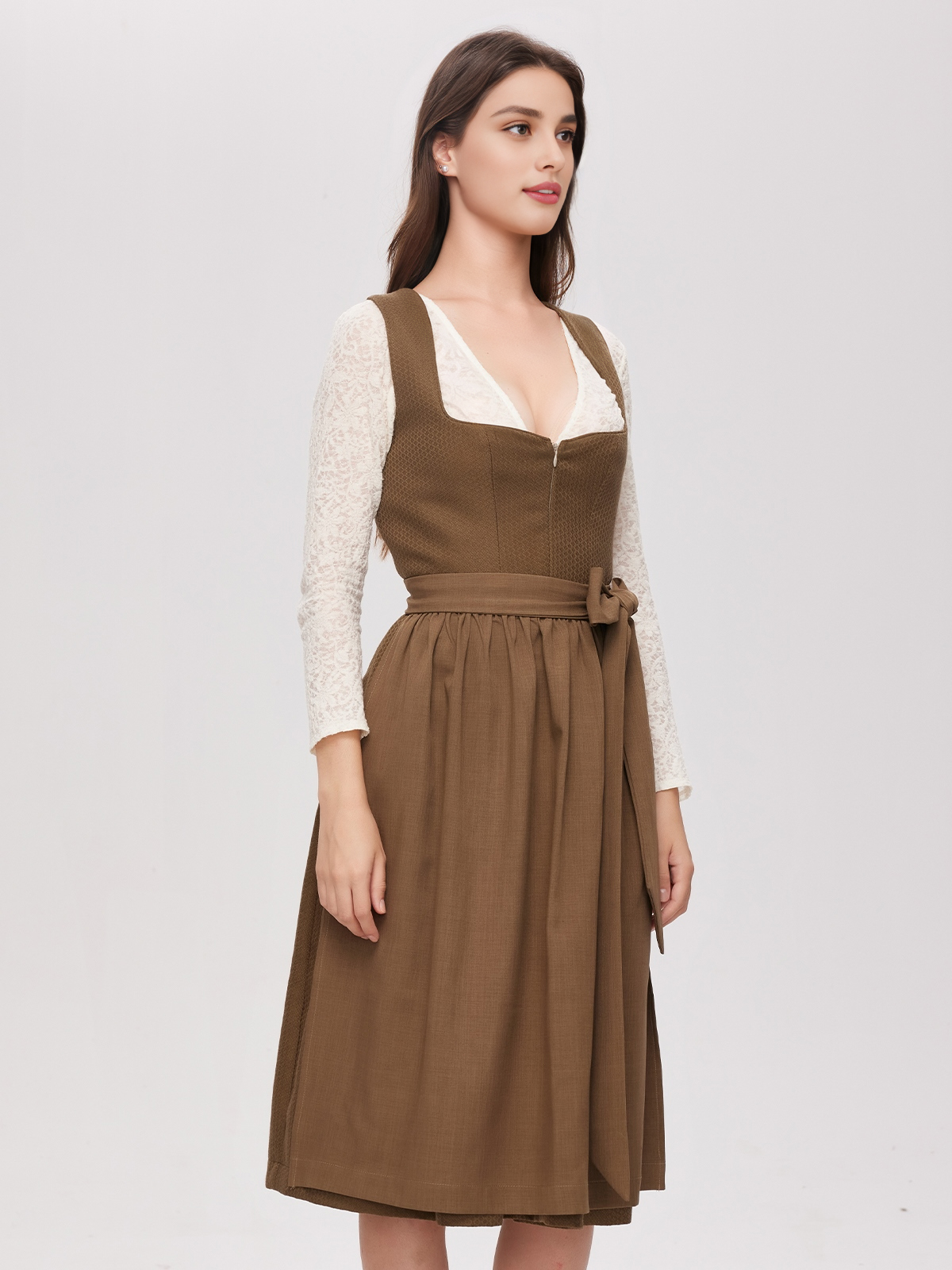 Elegantes langes Dirndl in Grün