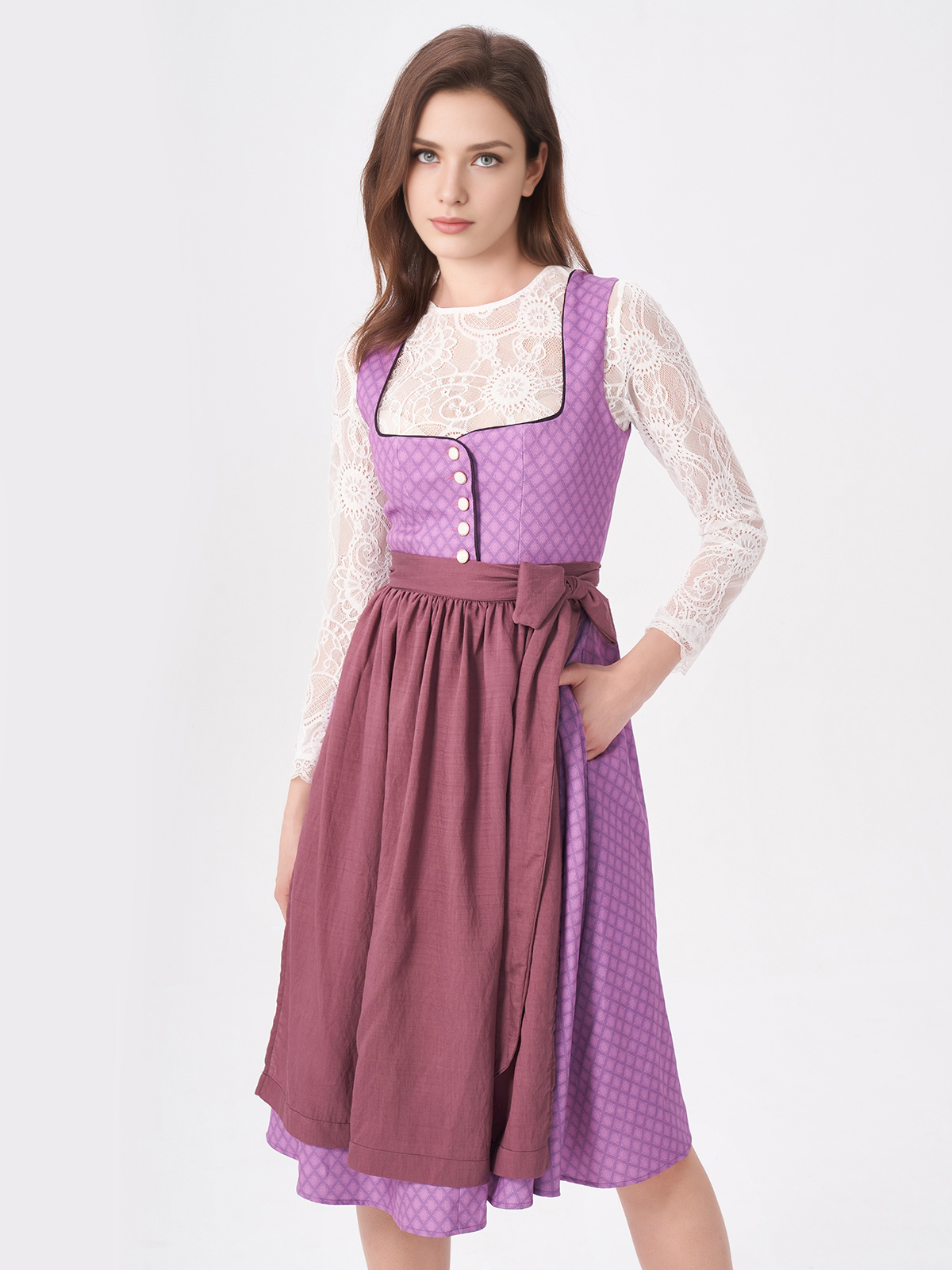 Dirndl Bluse Lila in eleganter Ausführung
