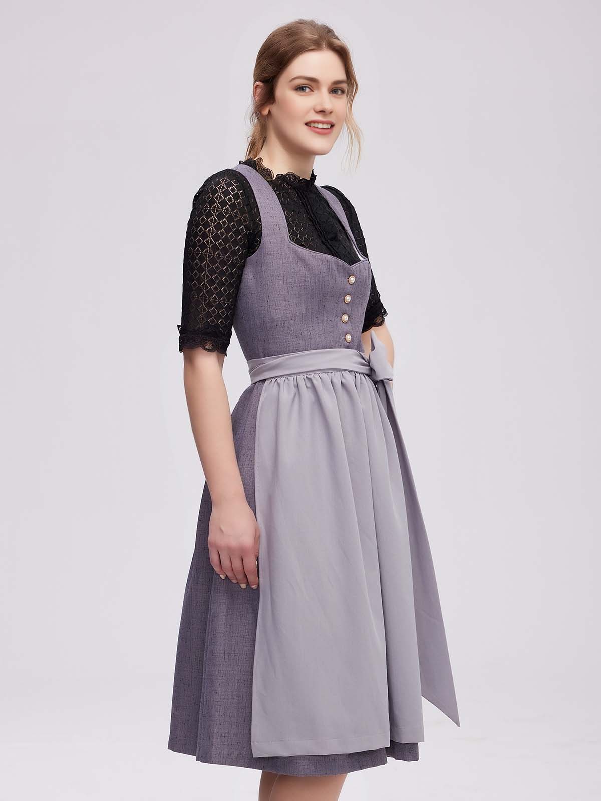 Olivgrünes Dirndl mit traditioneller Schürze