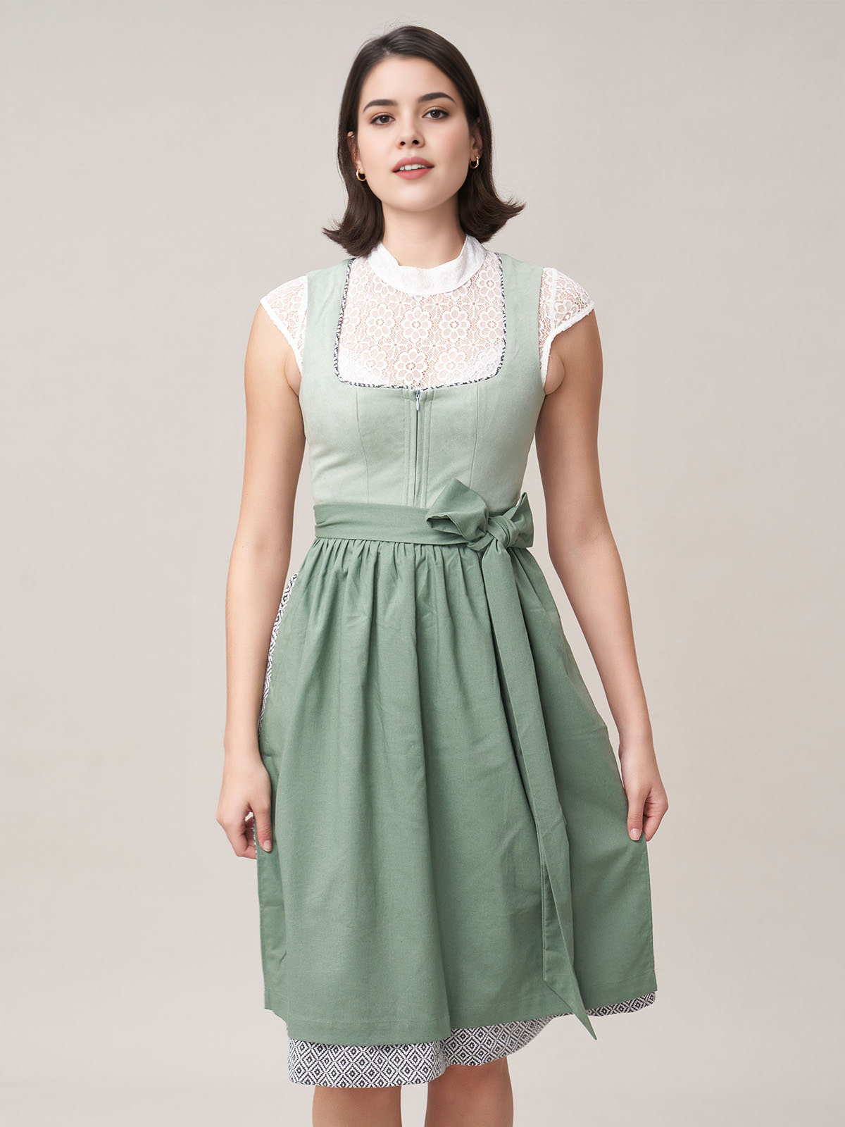 Modernes Dirndl in Grün – perfekt für den urbanen Look